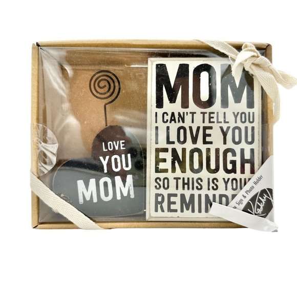Primitives by Kathy Gift for Mom Box Sign & Photo Holder Sign 4.5 x 3 NIB - Picture 1 of 4